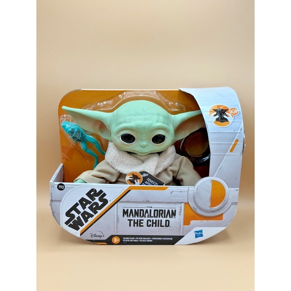 Star Wars Mandalorian The Child Grogu Talking Plush Hasbro F1115 Baby Yoda Box